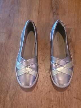 Clarks Iridescent Metallic Slip-On Flats - Women's Bronze/Gold